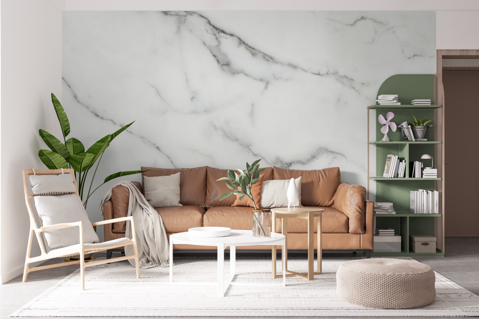 Fotobehang wit marmeren achtergrond