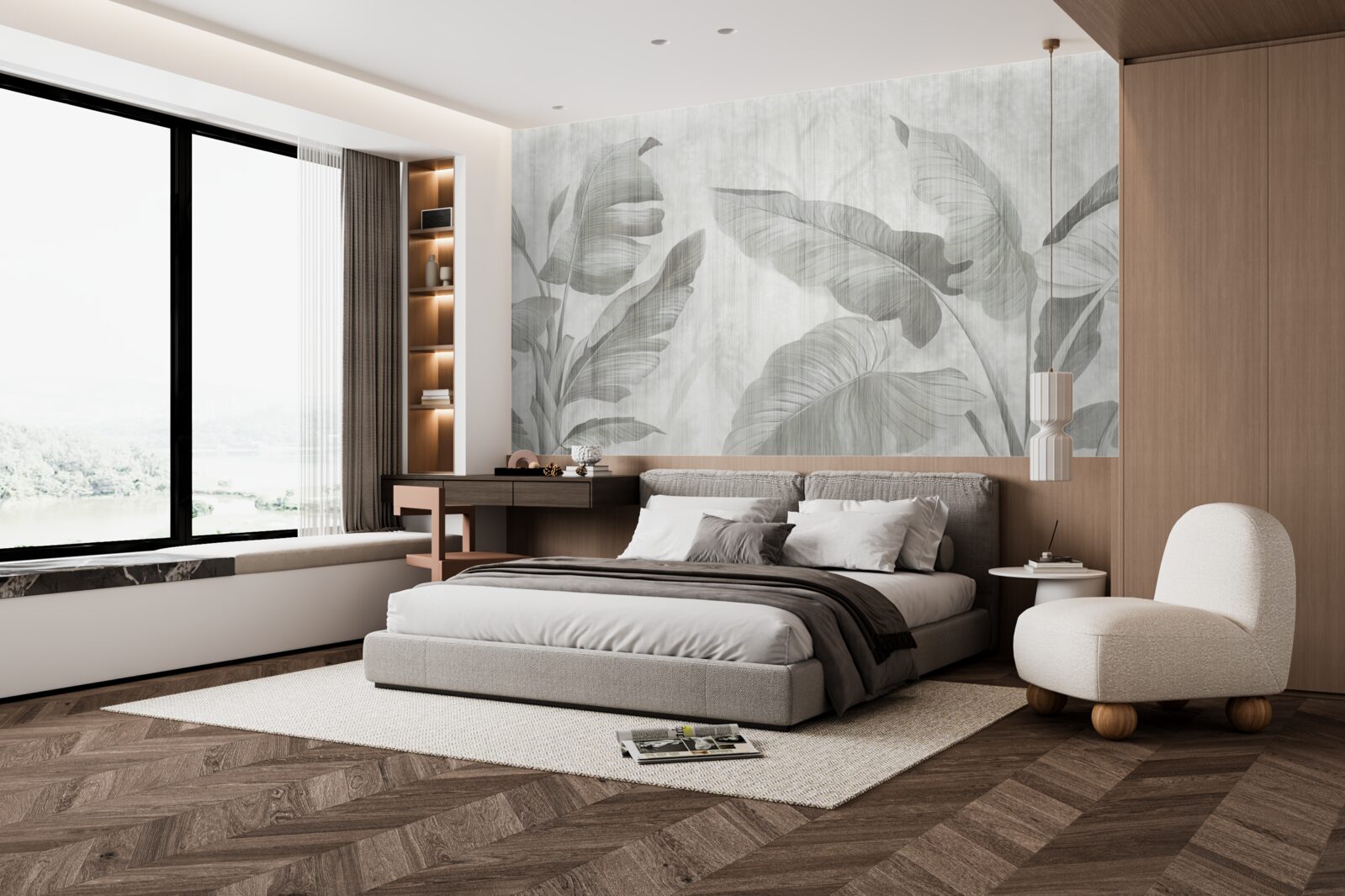 Fotobehang tropische palmbladeren