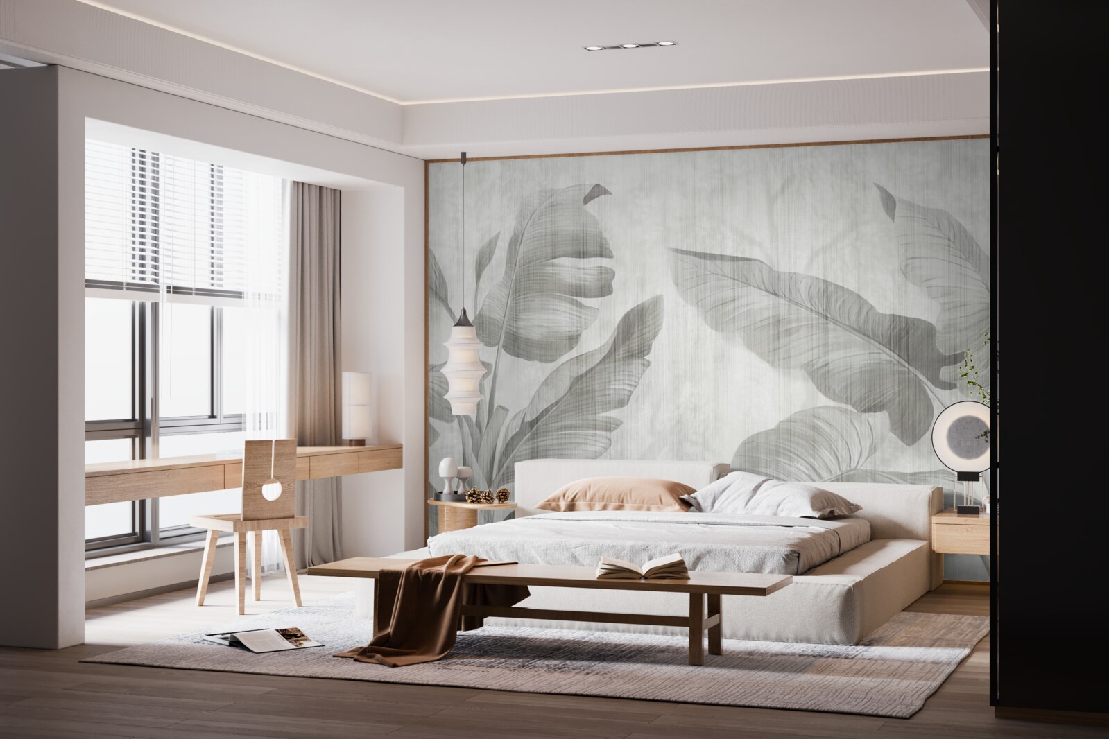 Fotobehang tropische palmbladeren