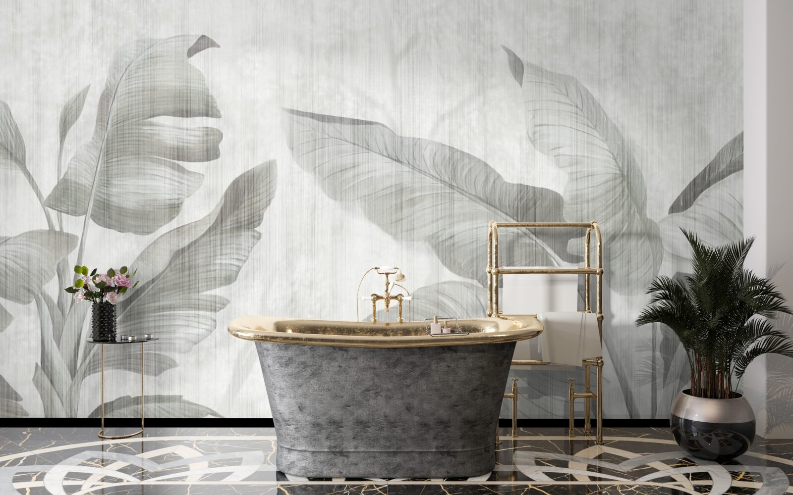 Fotobehang tropische palmbladeren