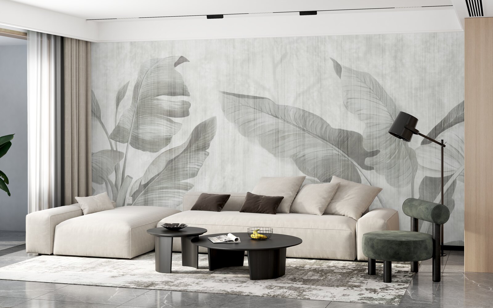 Fotobehang tropische palmbladeren