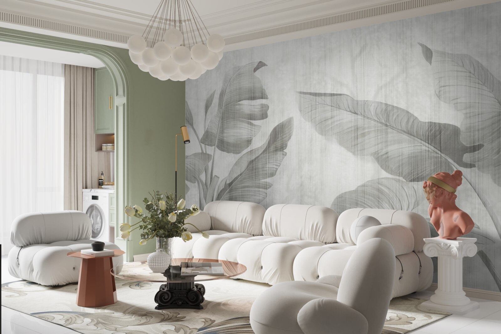 Fotobehang tropische palmbladeren