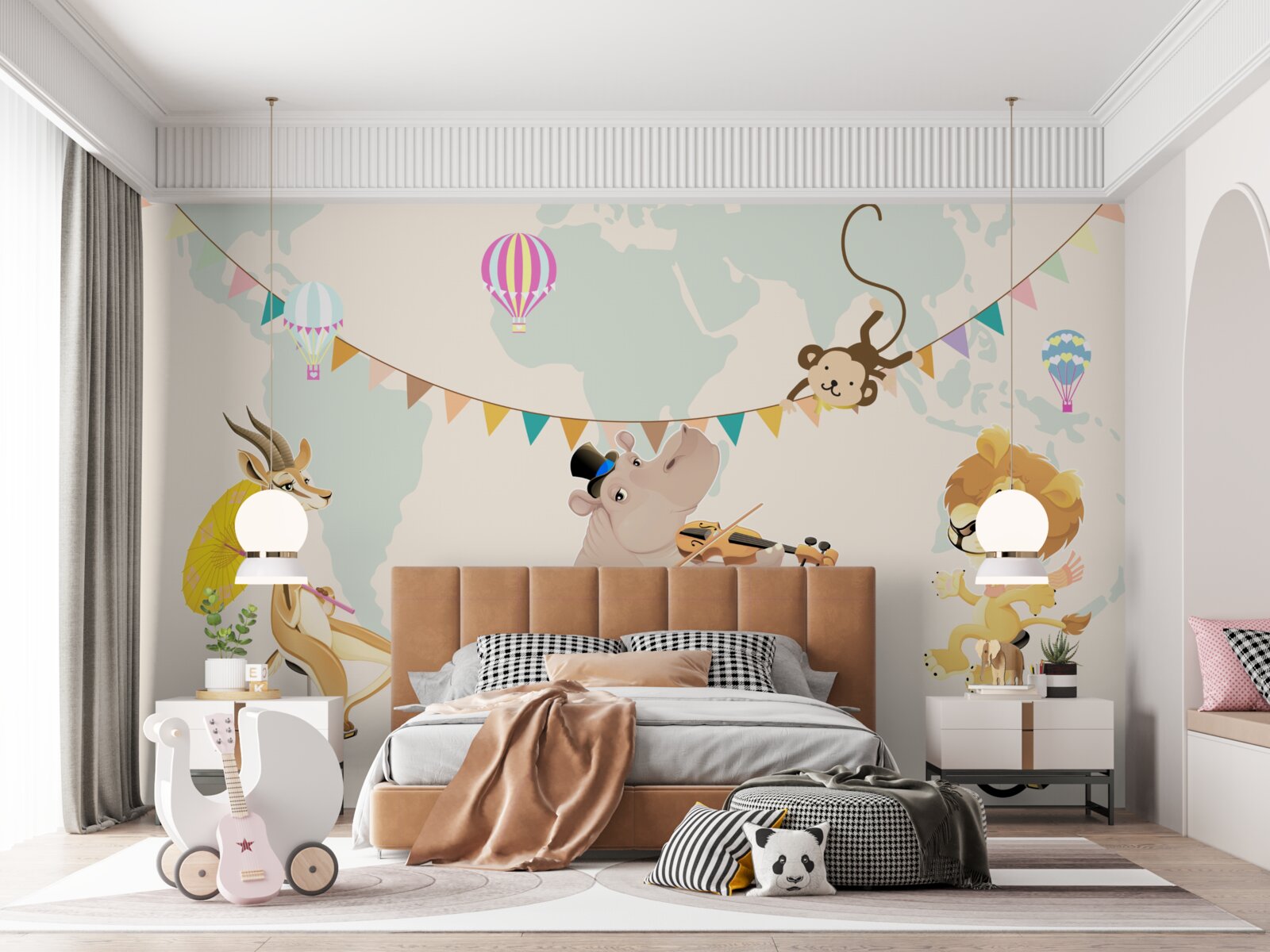 Fotobehang dieren reizen op eenwielers