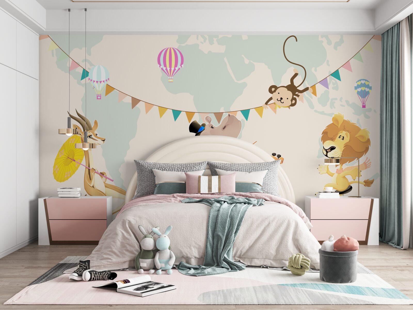 Fotobehang dieren reizen op eenwielers