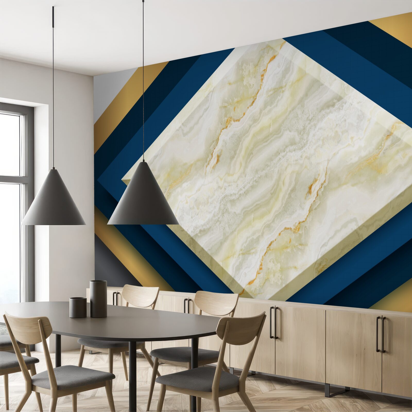 Fotobehang panelen met opvallend keramiek