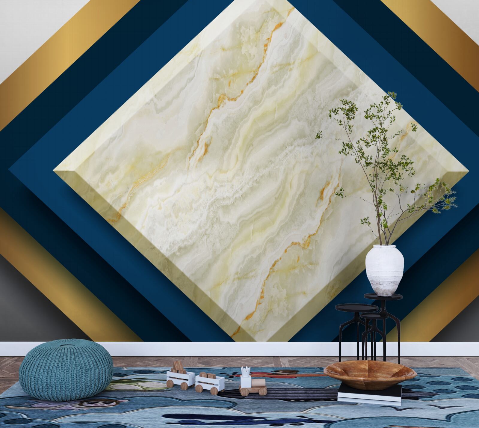 Fotobehang panelen met opvallend keramiek