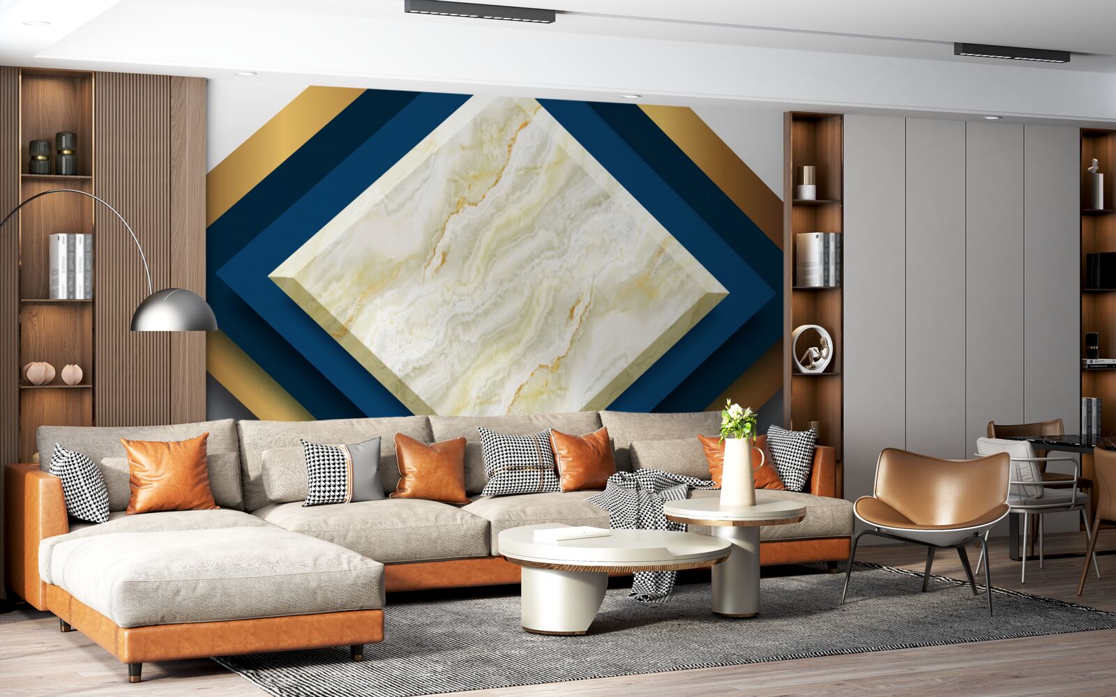 Fotobehang panelen met opvallend keramiek