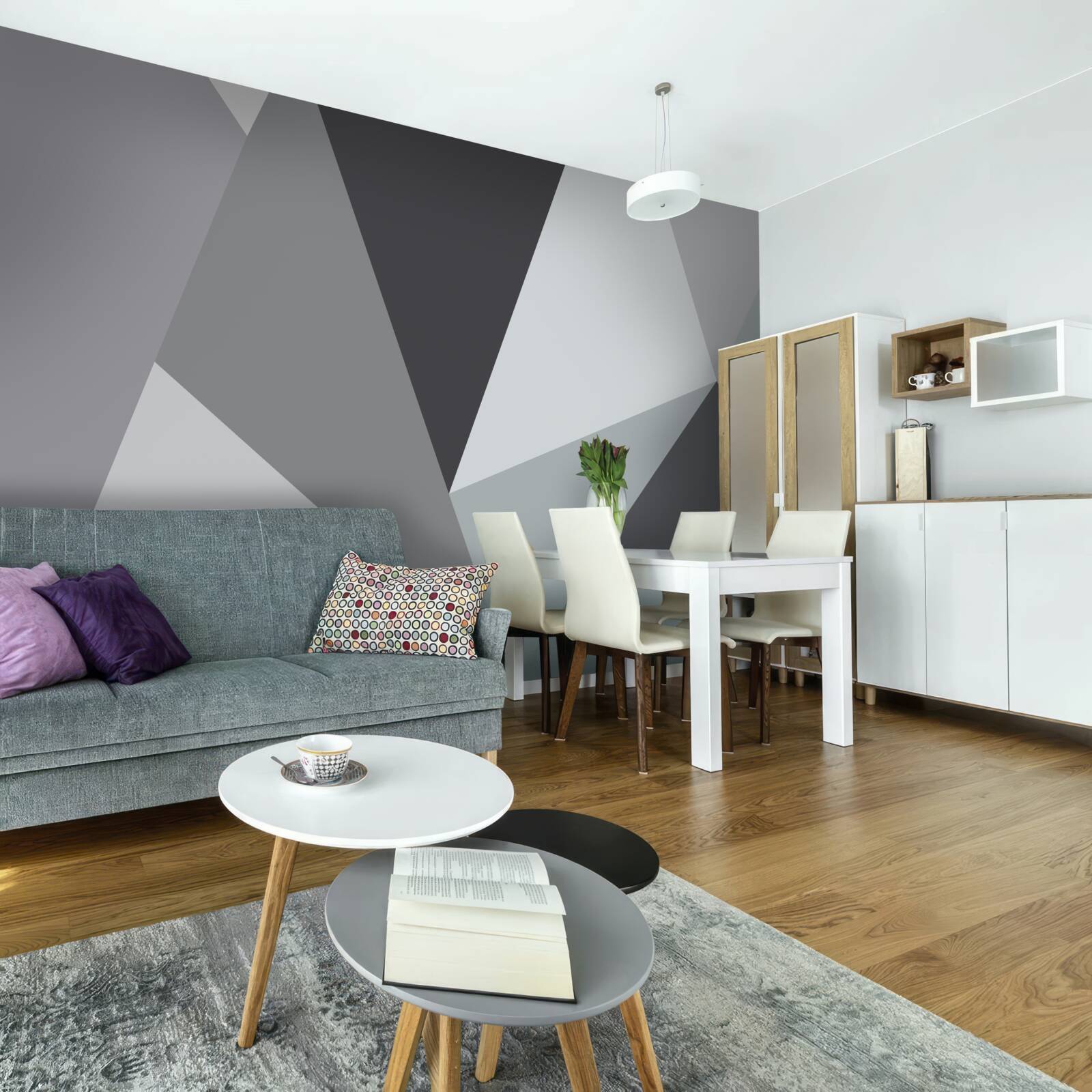 Fotobehang grijze geometrische abstractie