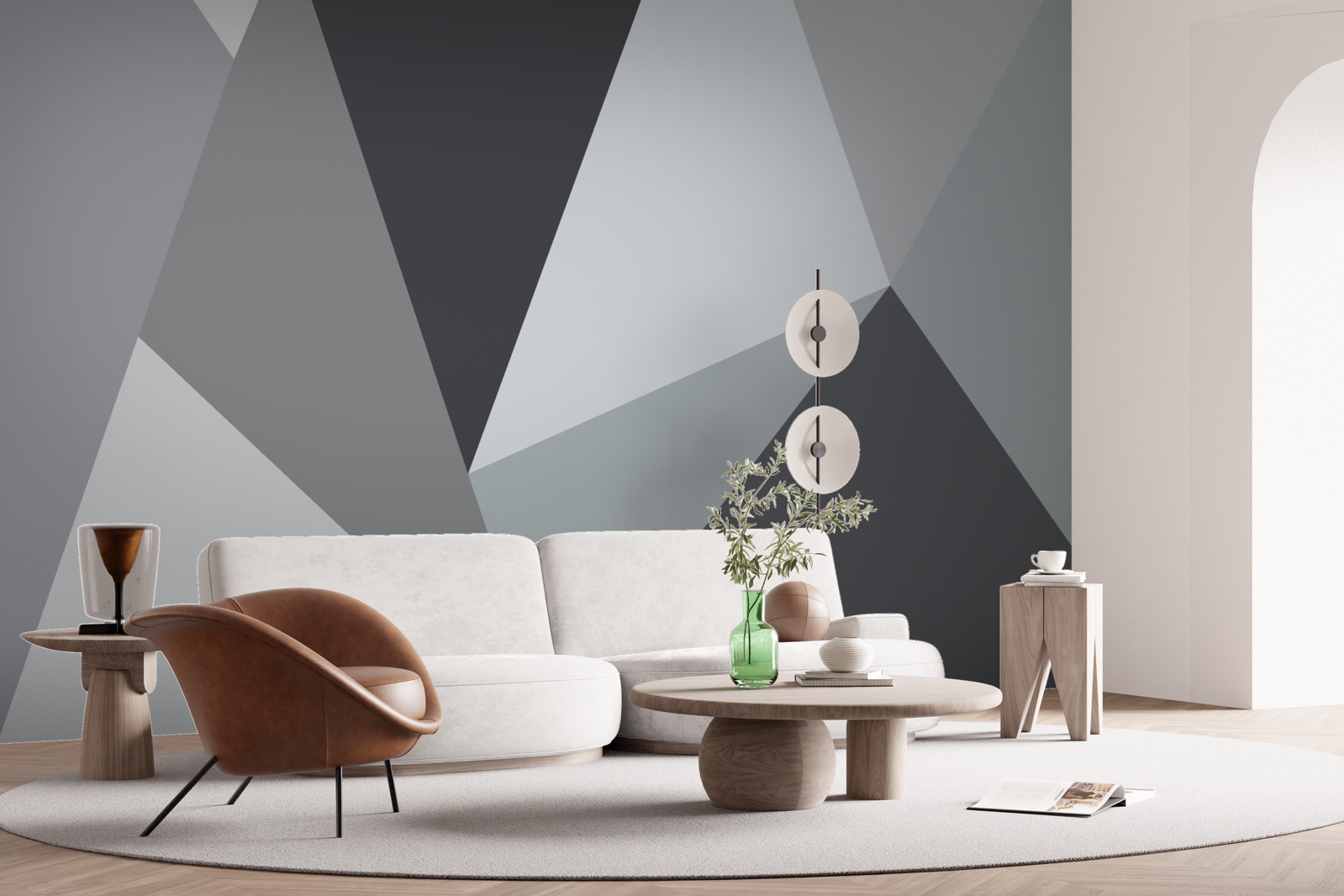 Fotobehang grijze geometrische abstractie