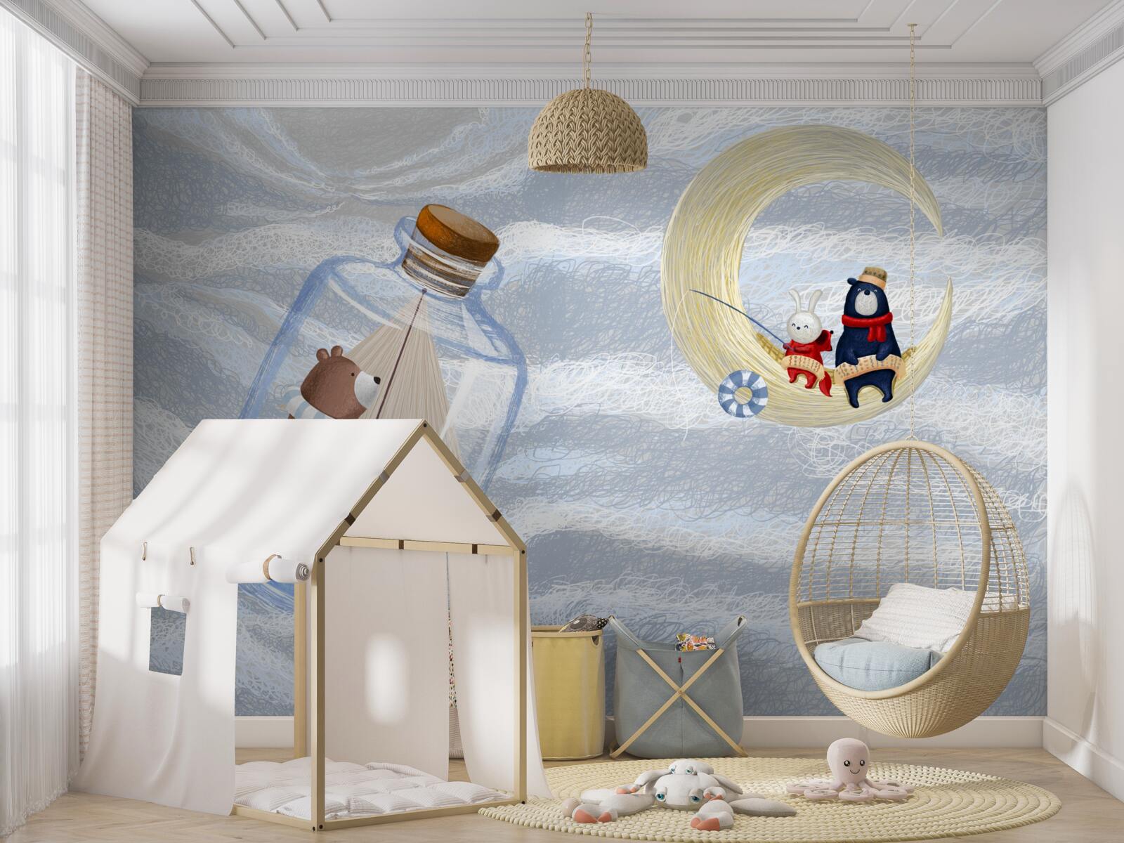 Fotobehang maan- en flesdieren