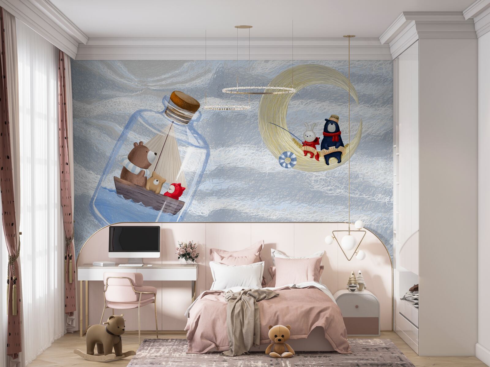 Fotobehang maan- en flesdieren