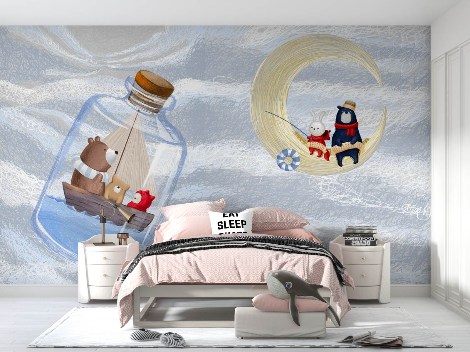 Fotobehang maan- en flesdieren