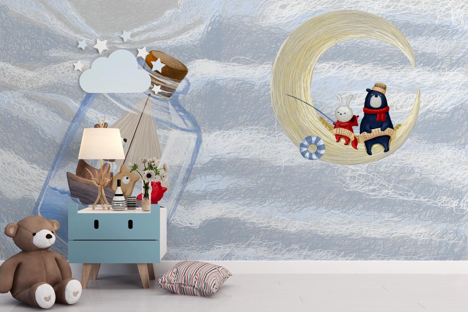 Fotobehang maan- en flesdieren