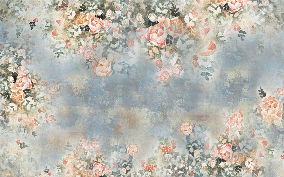 Fotobehang gebloemde achtergrond voor beddengoed