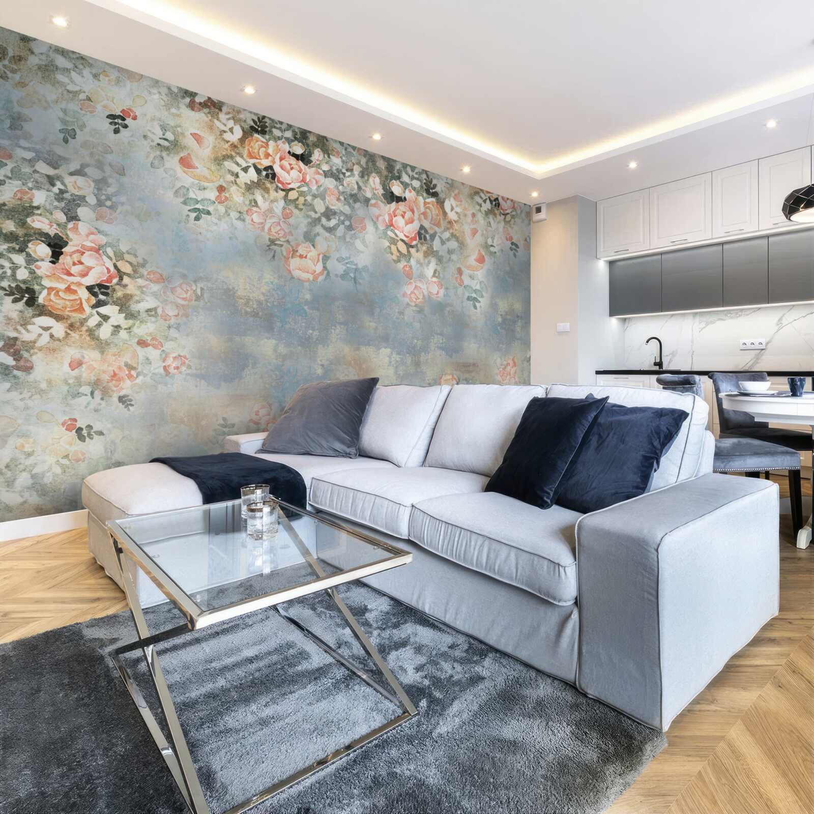 Fotobehang gebloemde achtergrond voor beddengoed