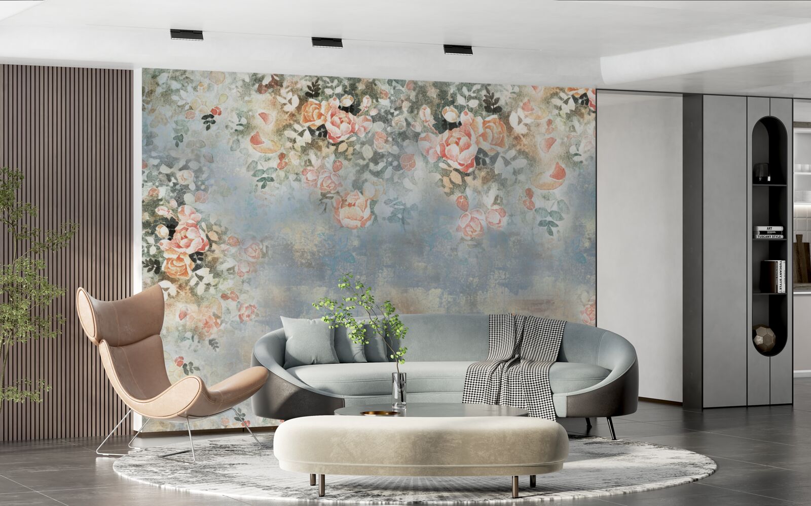 Fotobehang gebloemde achtergrond voor beddengoed