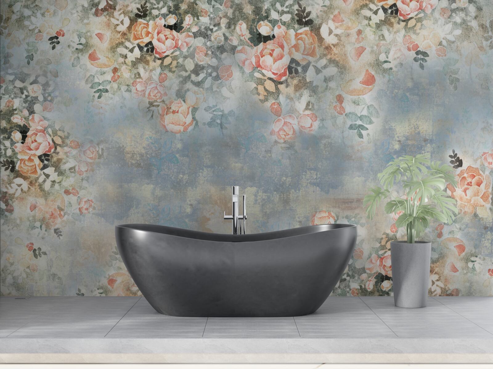 Fotobehang gebloemde achtergrond voor beddengoed