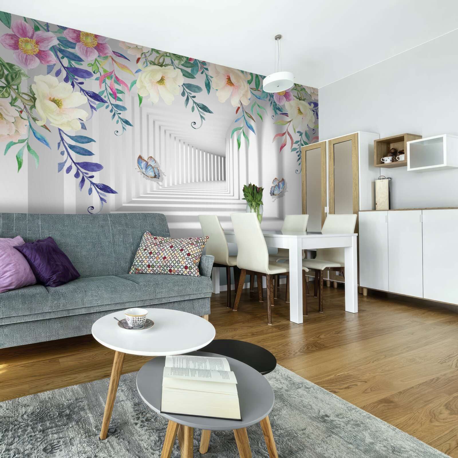 Fotobehang planten langs de lange gang