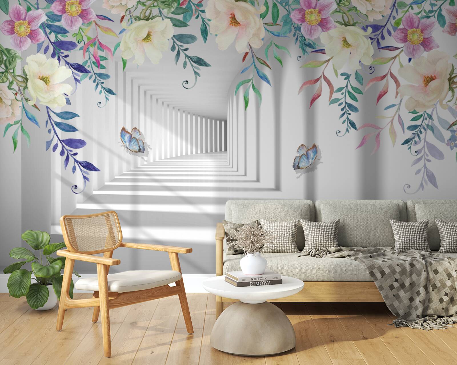 Fotobehang planten langs de lange gang