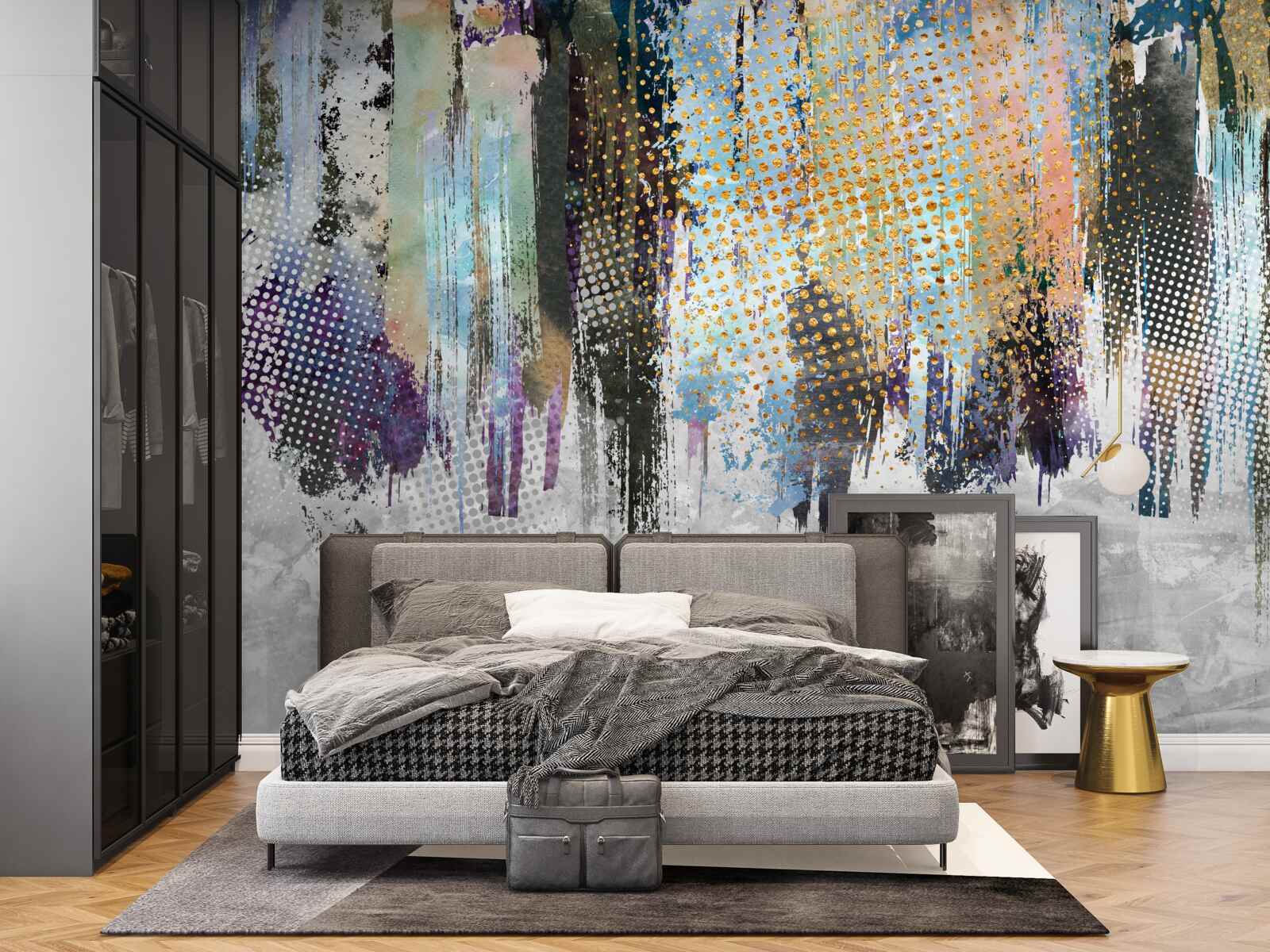 Fotobehang decoratief interieurontwerp in een schilderachtige stijl