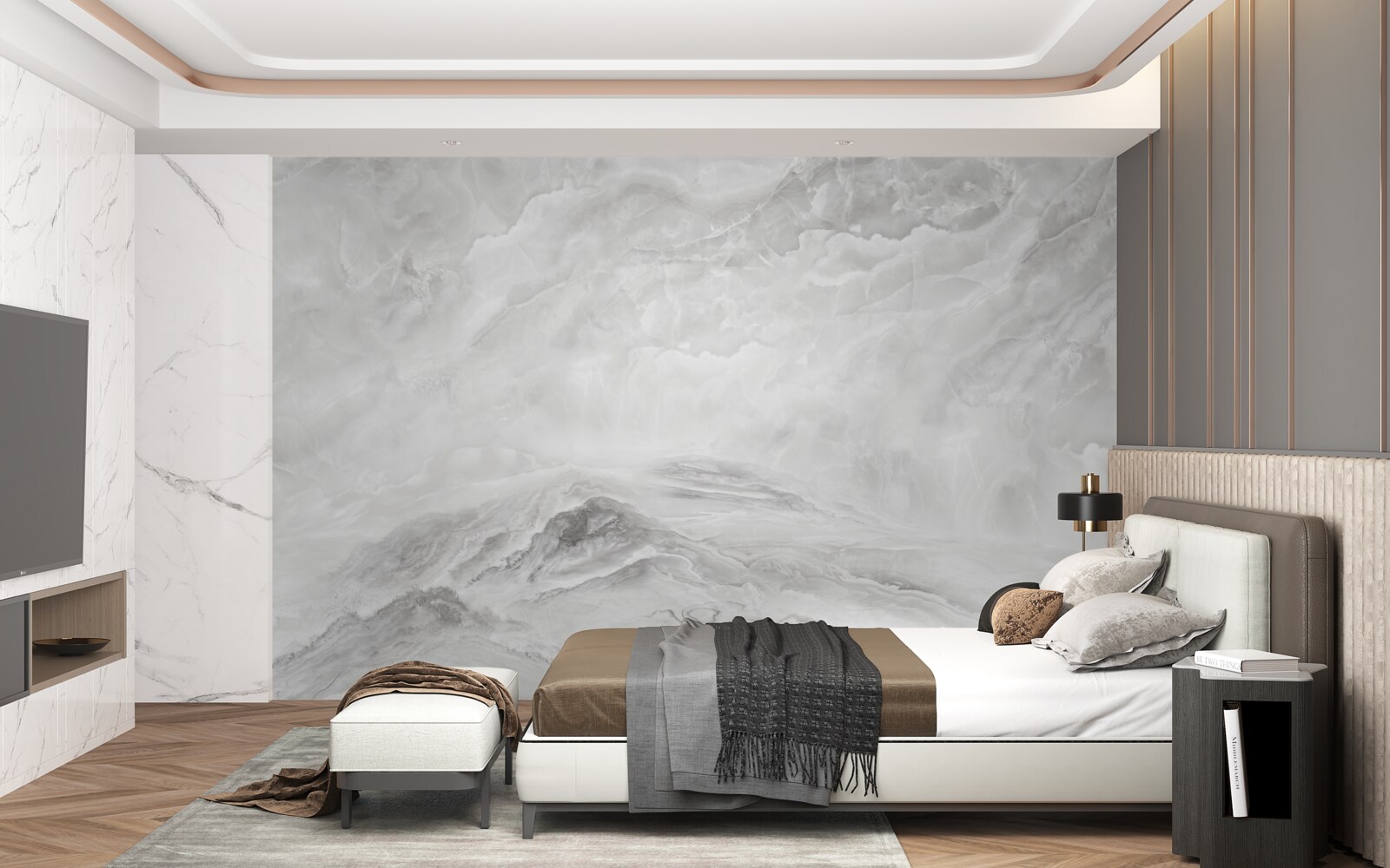 Fotobehang achtergrond met witte marmeren textuur