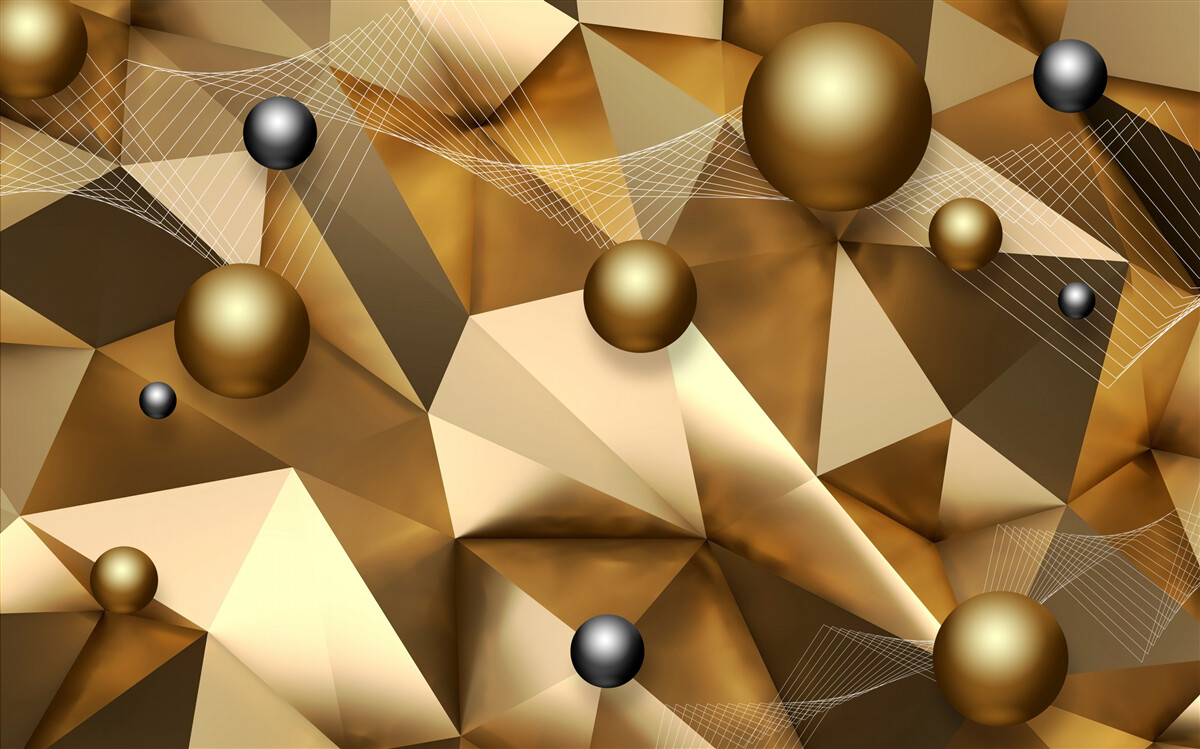 Fotobehang bollen en geometrische vormen