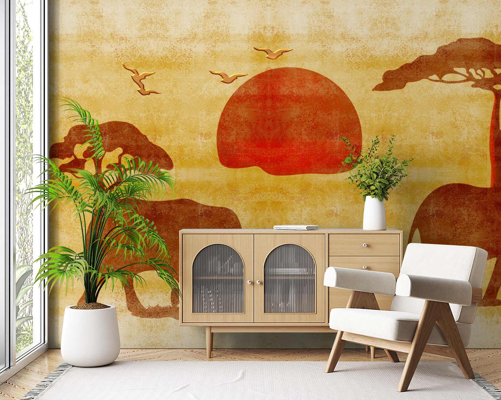 Fotobehang de afrikaanse olifantenfamilie