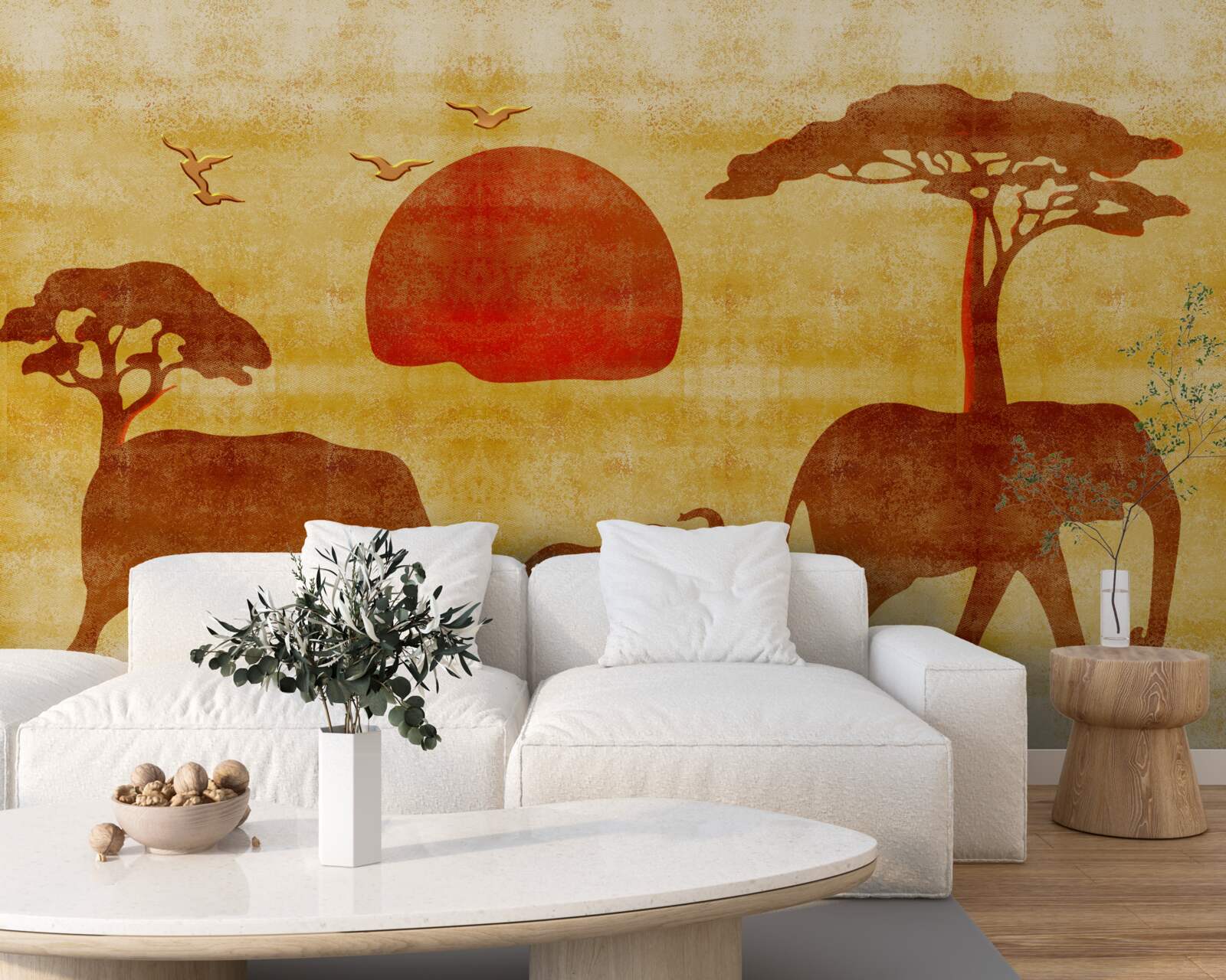 Fotobehang de afrikaanse olifantenfamilie