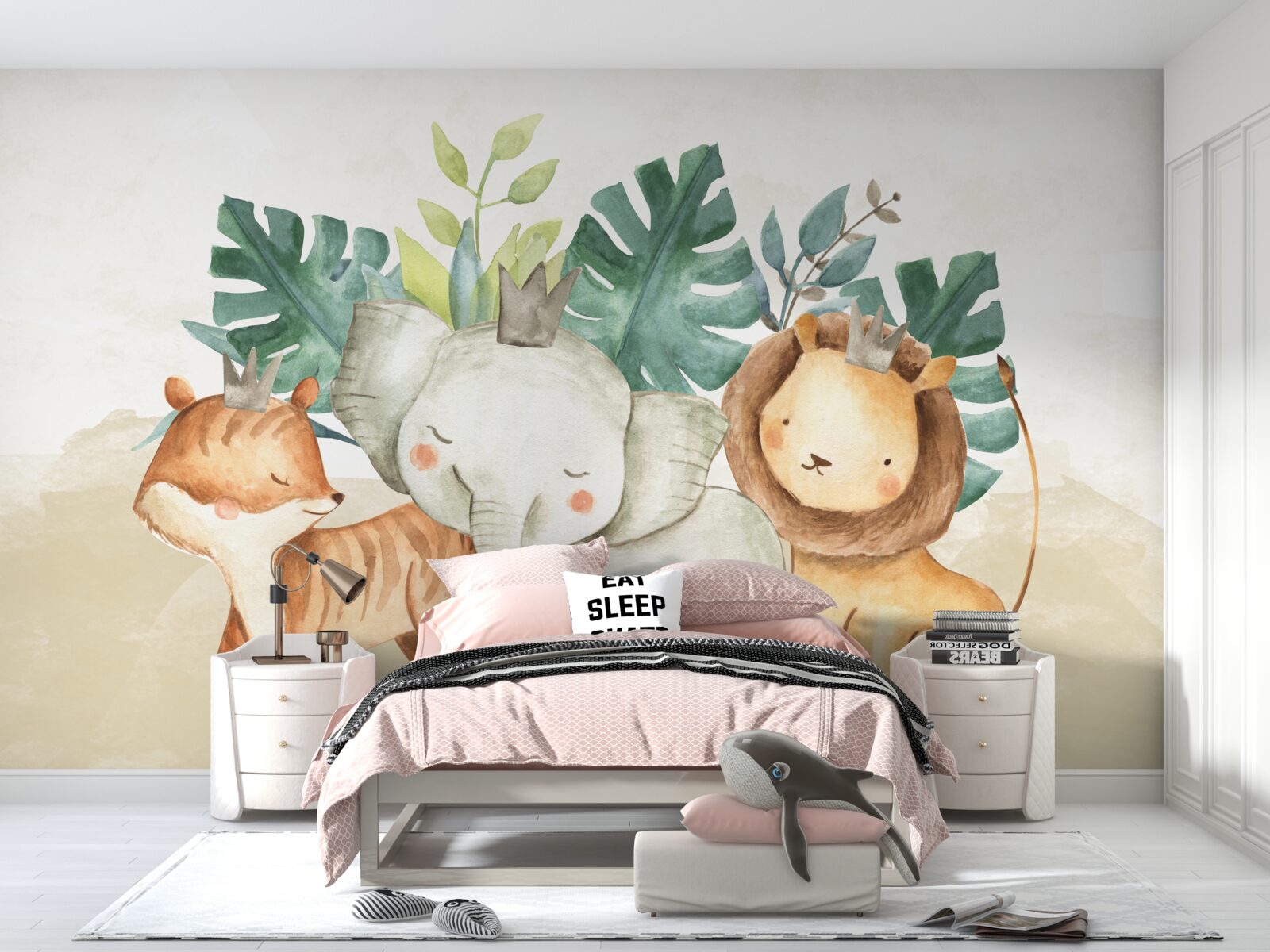 Fotobehang dieren naast planten