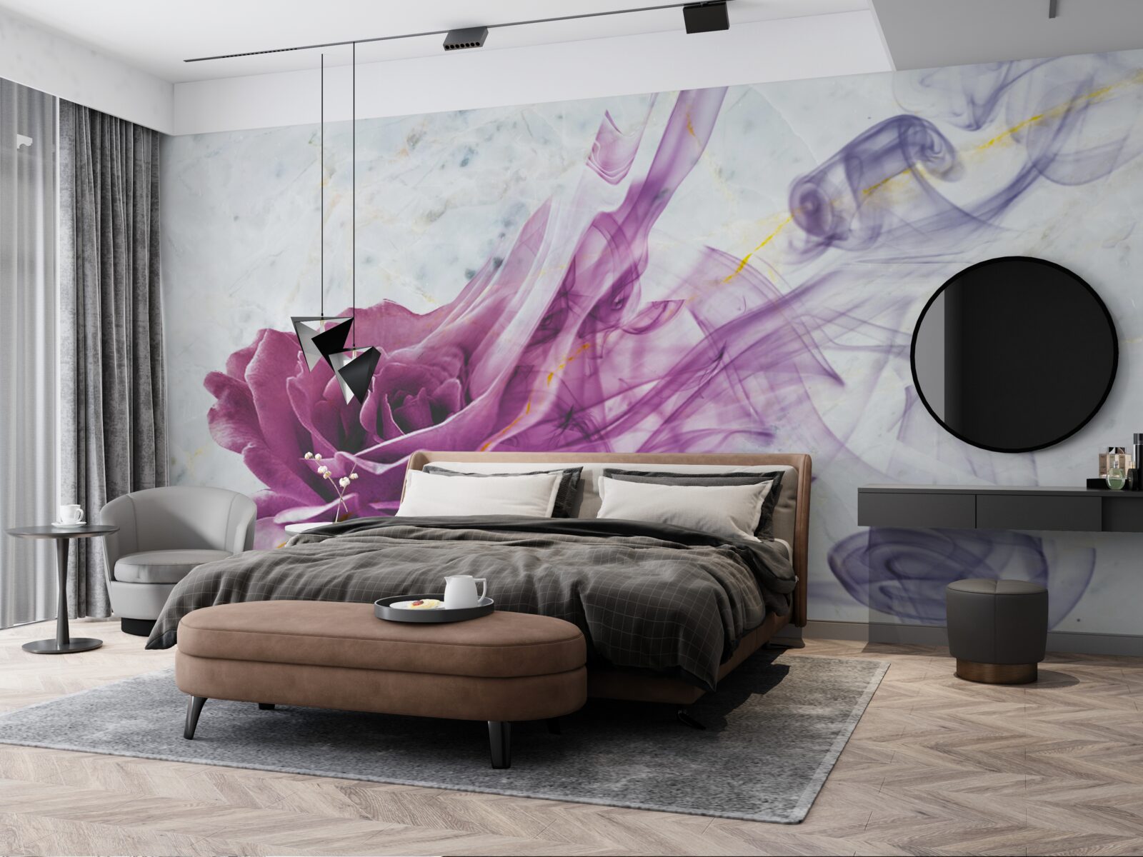 Fotobehang mist van een viooltjesbloem