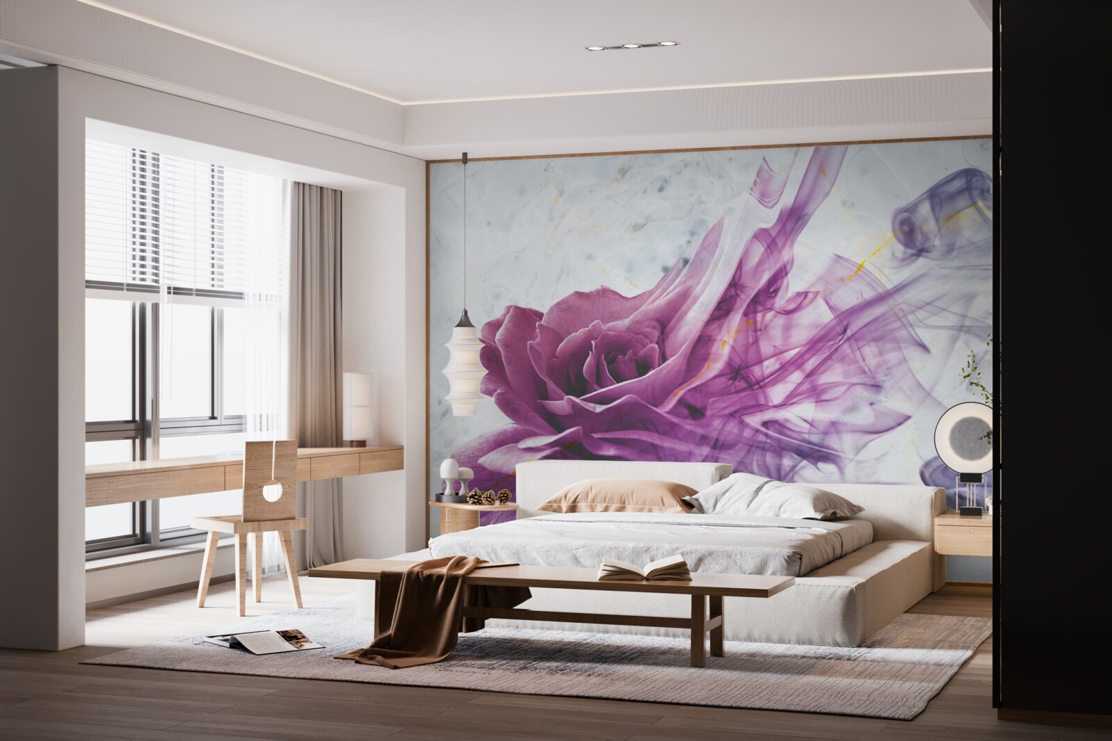 Fotobehang mist van een viooltjesbloem