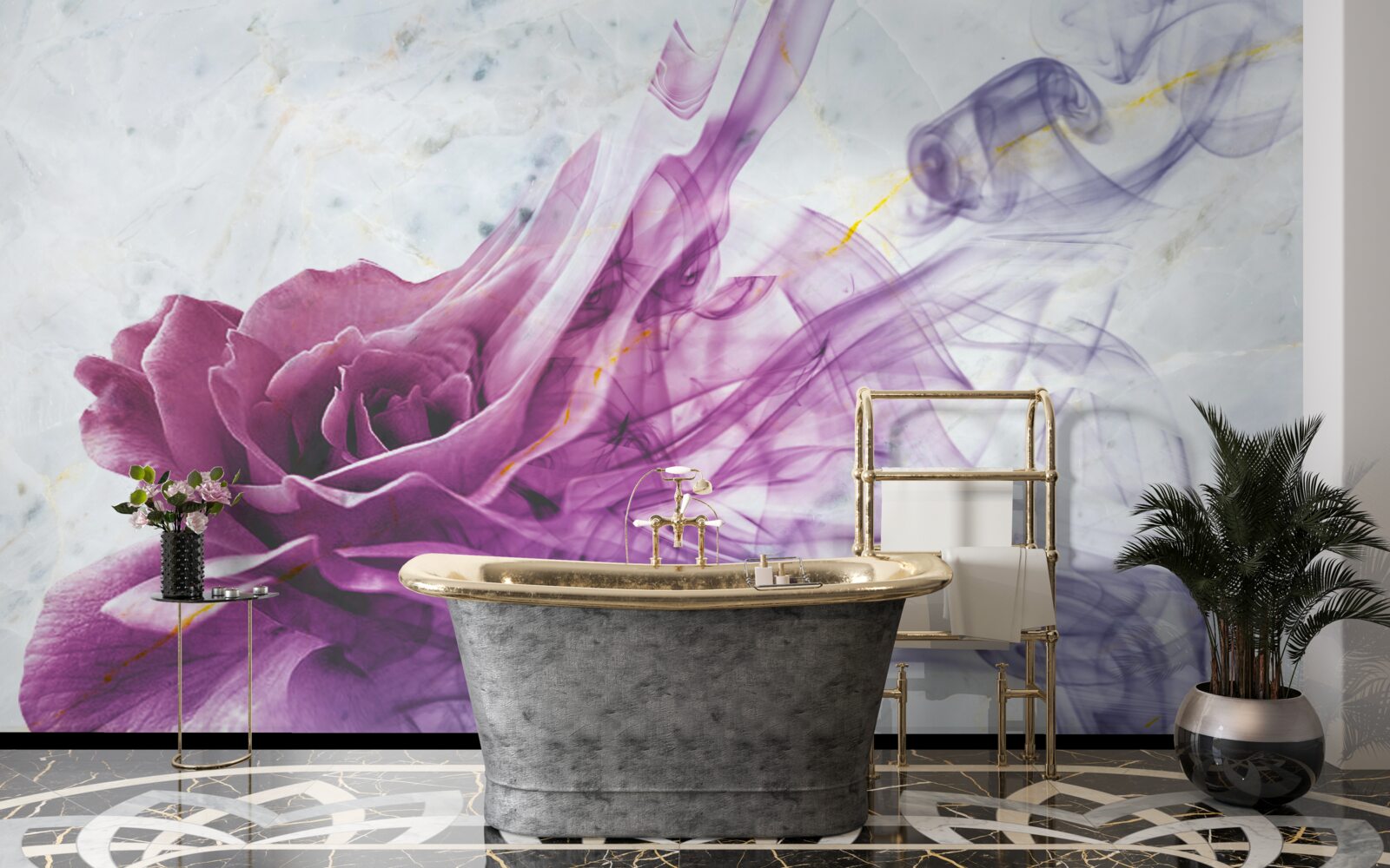 Fotobehang mist van een viooltjesbloem