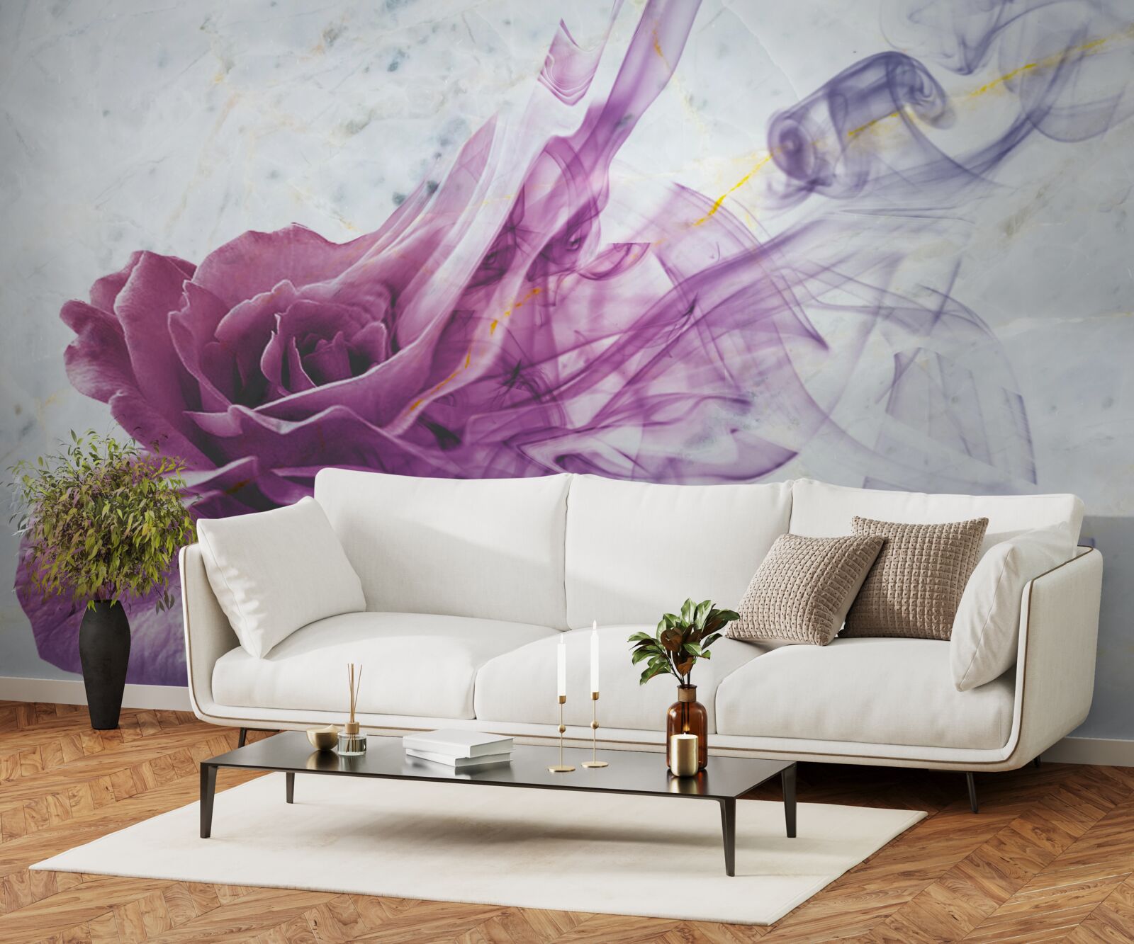 Fotobehang mist van een viooltjesbloem