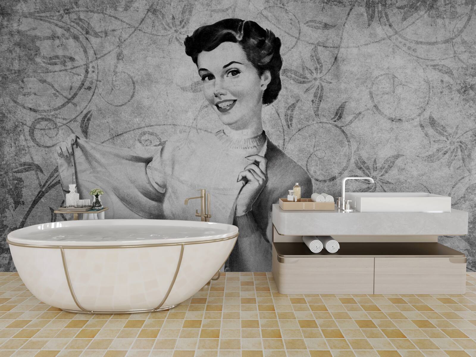 Fotobehang meisje met een glimlach