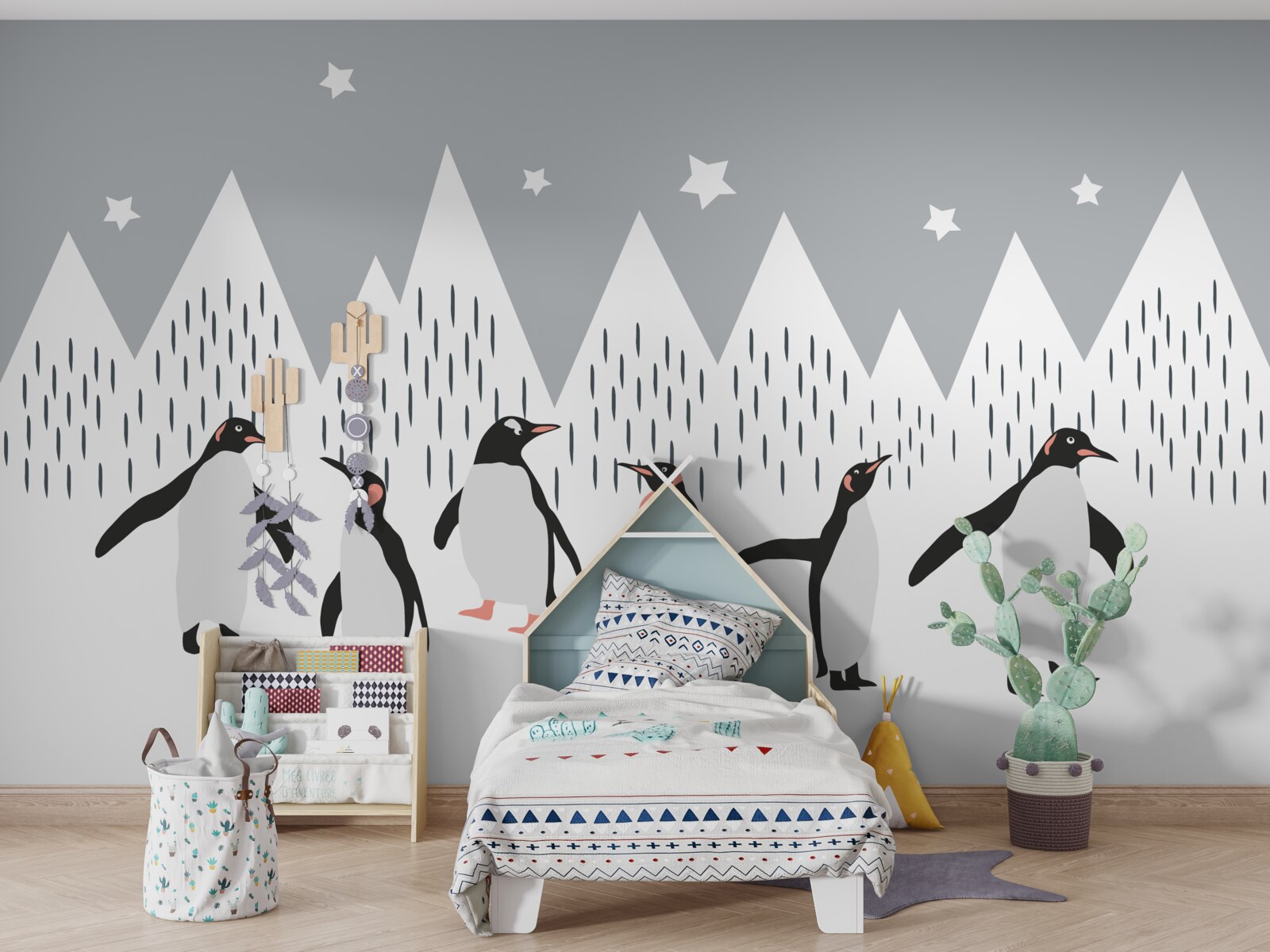 Fotobehang pinguïns gaan wandelen