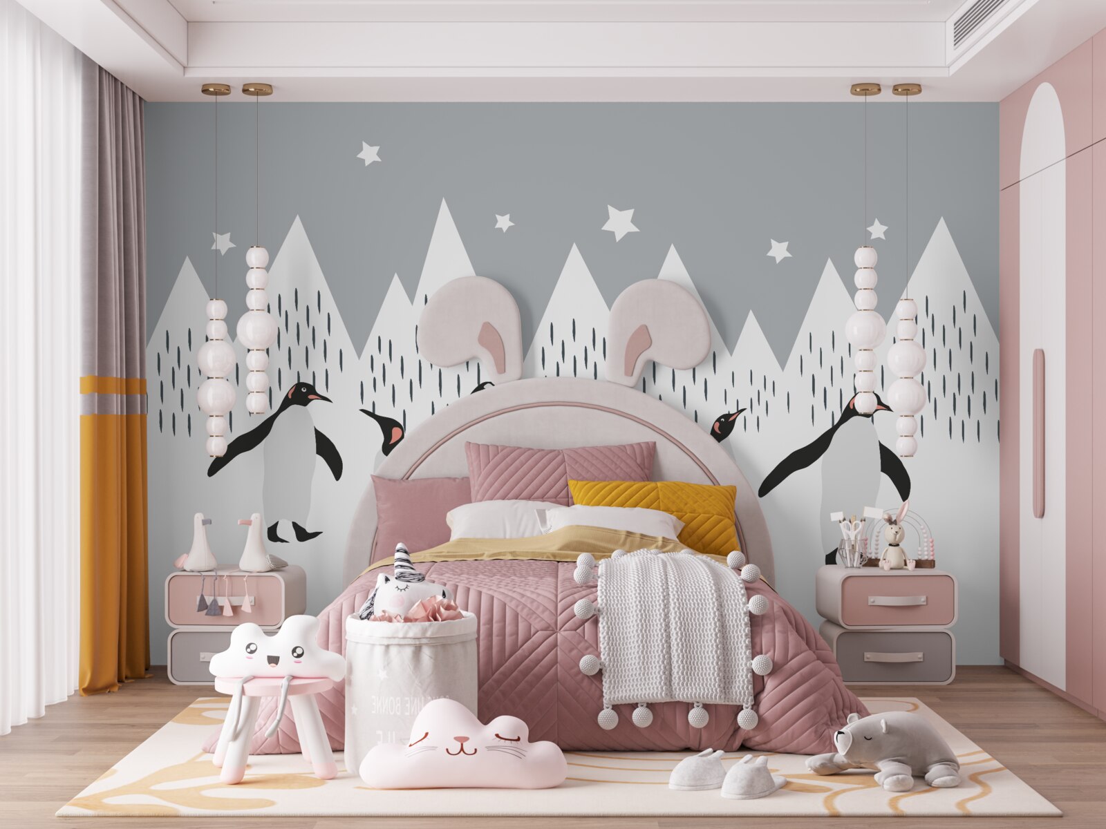 Fotobehang pinguïns gaan wandelen