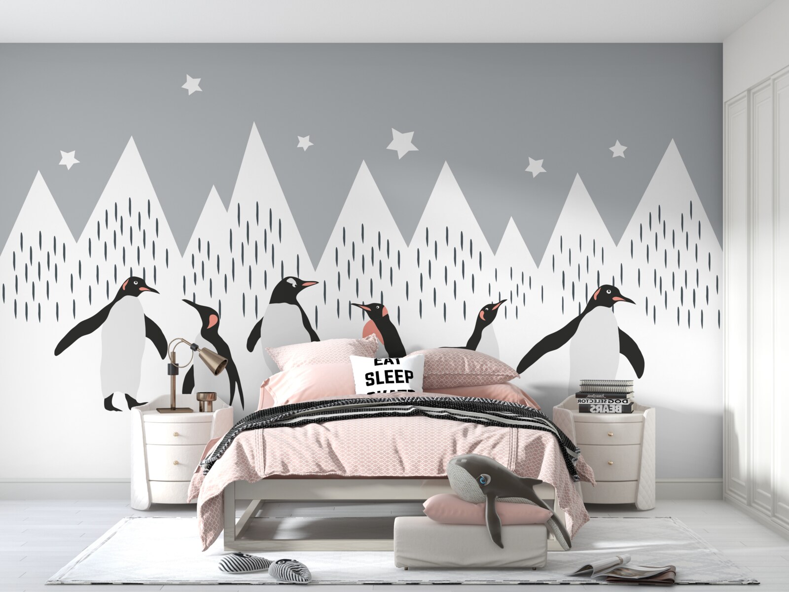 Fotobehang pinguïns gaan wandelen