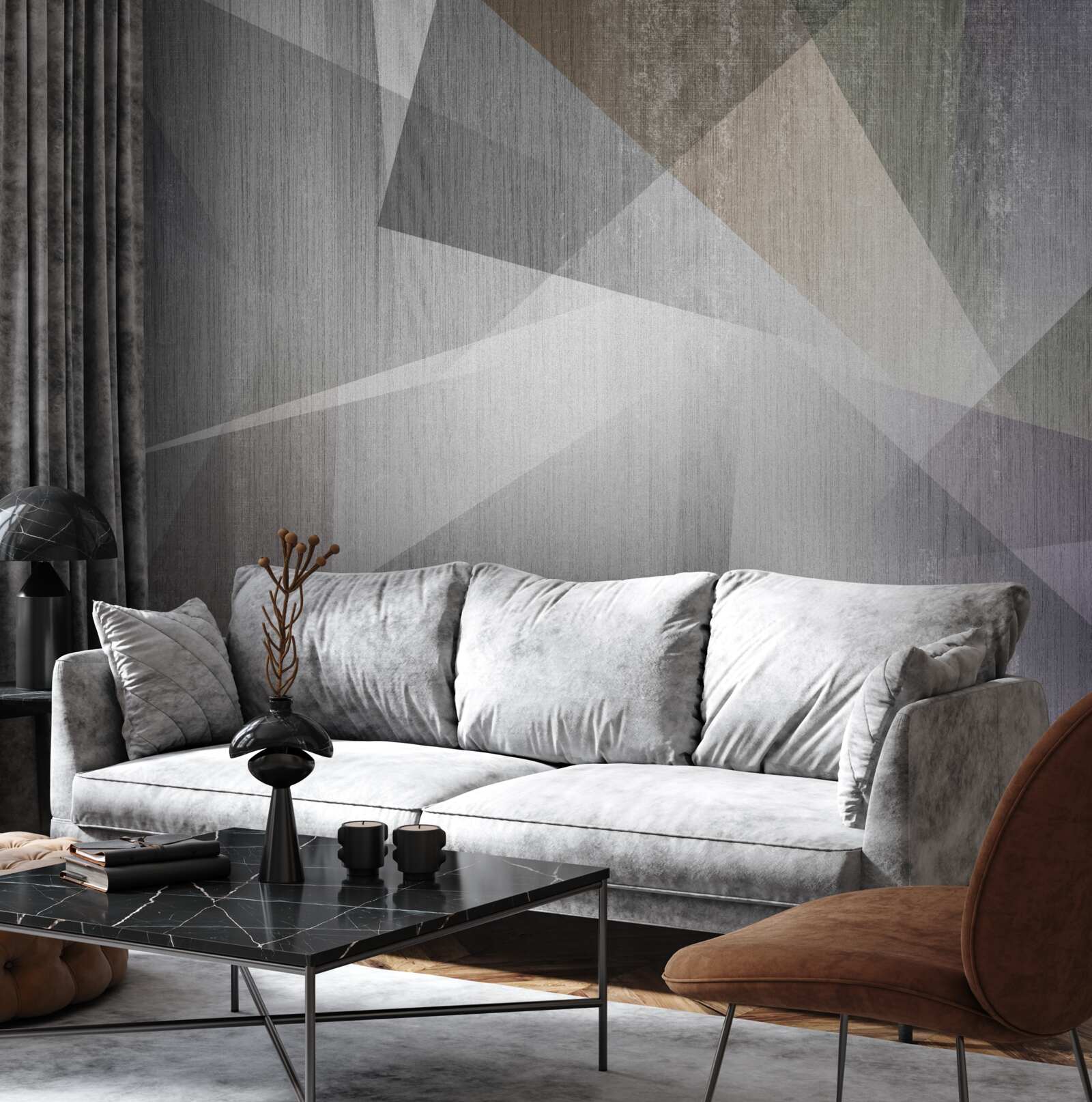 Fotobehang achtergrond met geometrische vormen in een abstracte stijl