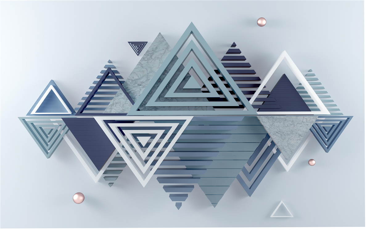 Fotobehang moderne driedimensionale driehoekige vormen