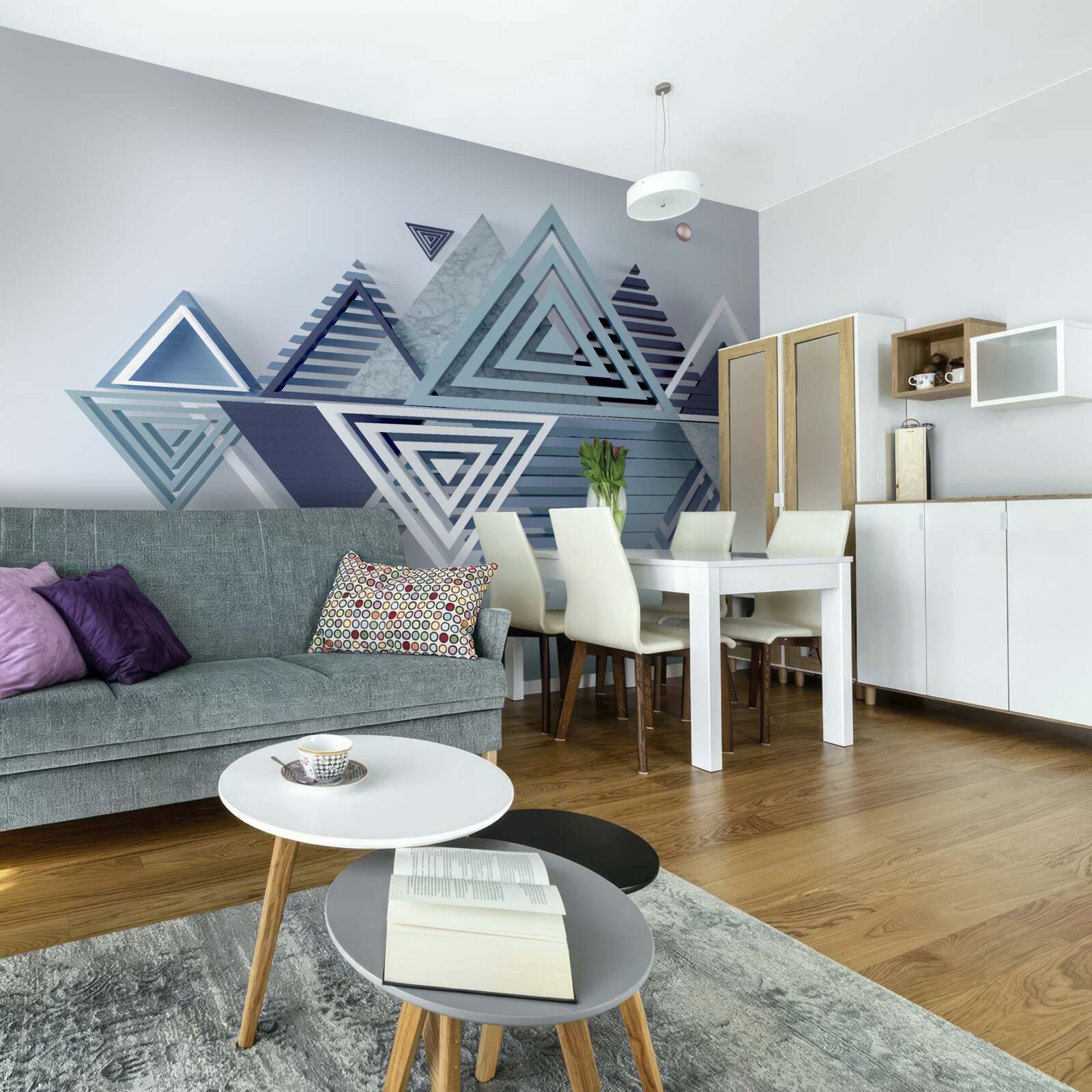 Fotobehang moderne driedimensionale driehoekige vormen