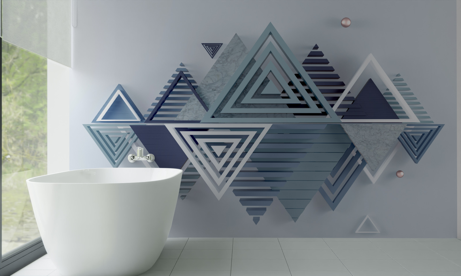 Fotobehang moderne driedimensionale driehoekige vormen