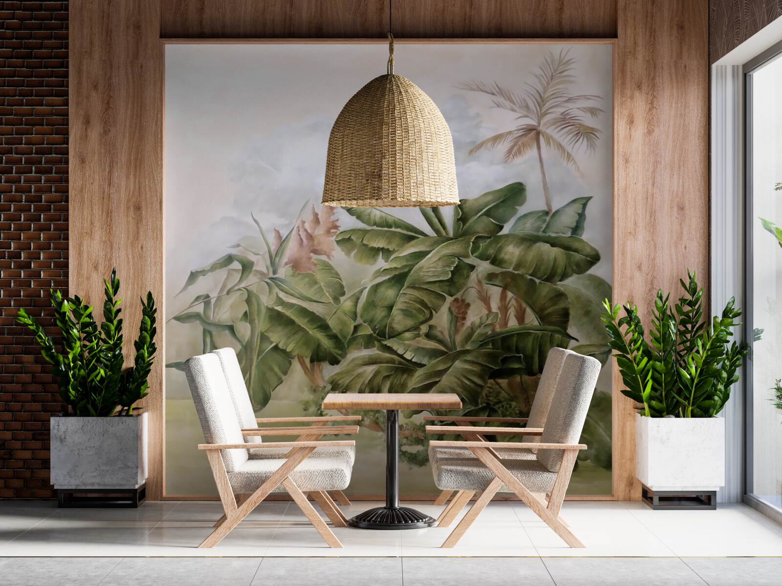 Fotobehang grote tropische planten