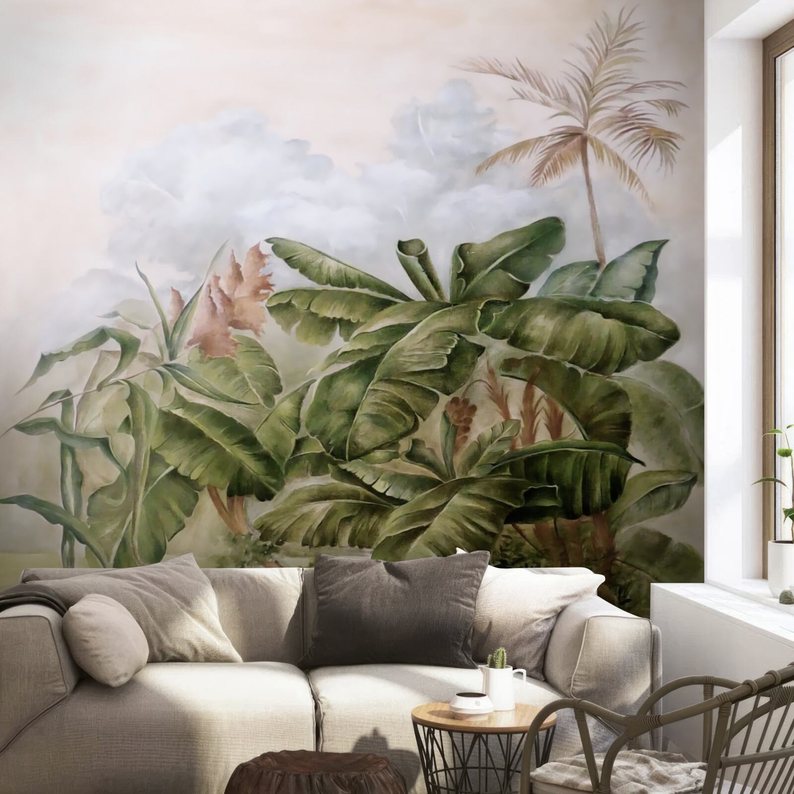 Fotobehang grote tropische planten