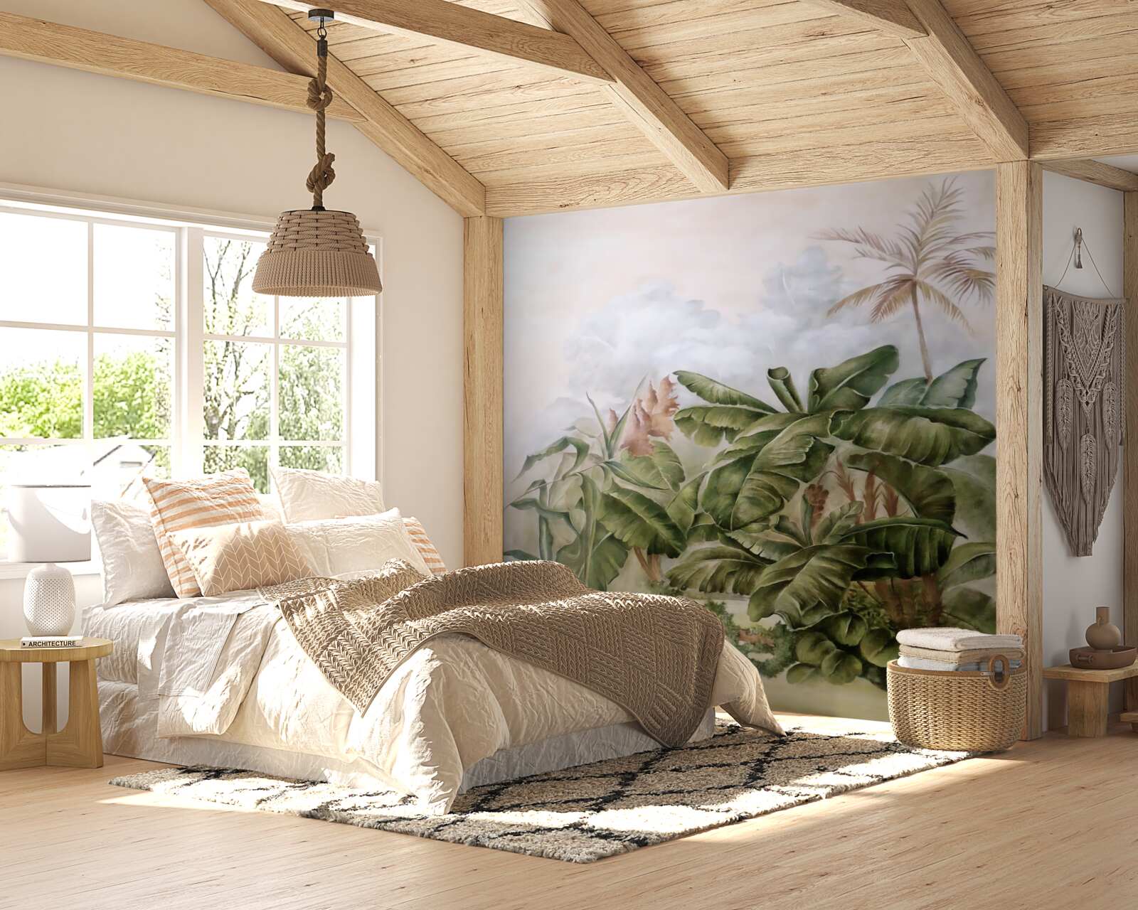 Fotobehang grote tropische planten