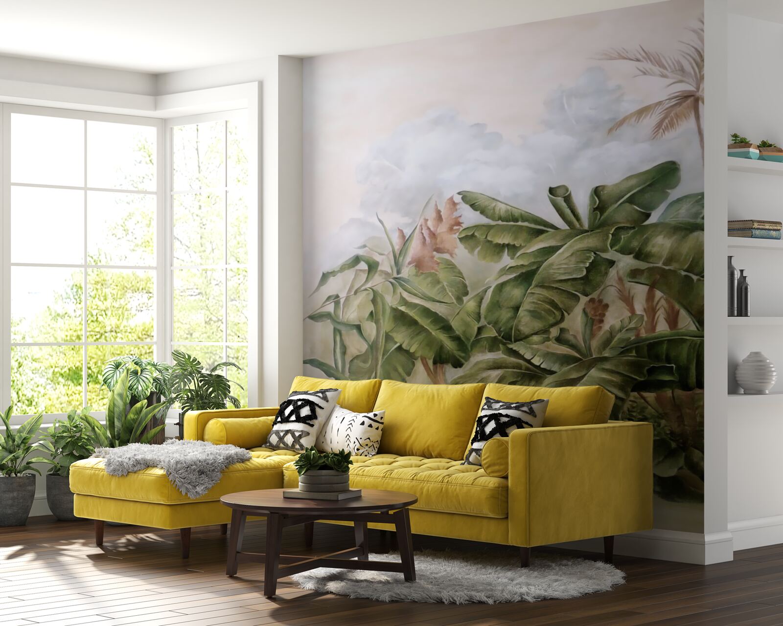 Fotobehang grote tropische planten