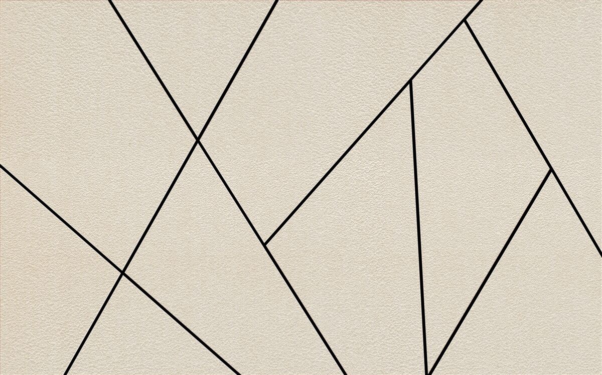 Fotobehang lichte muur met gladde zwarte lijnen