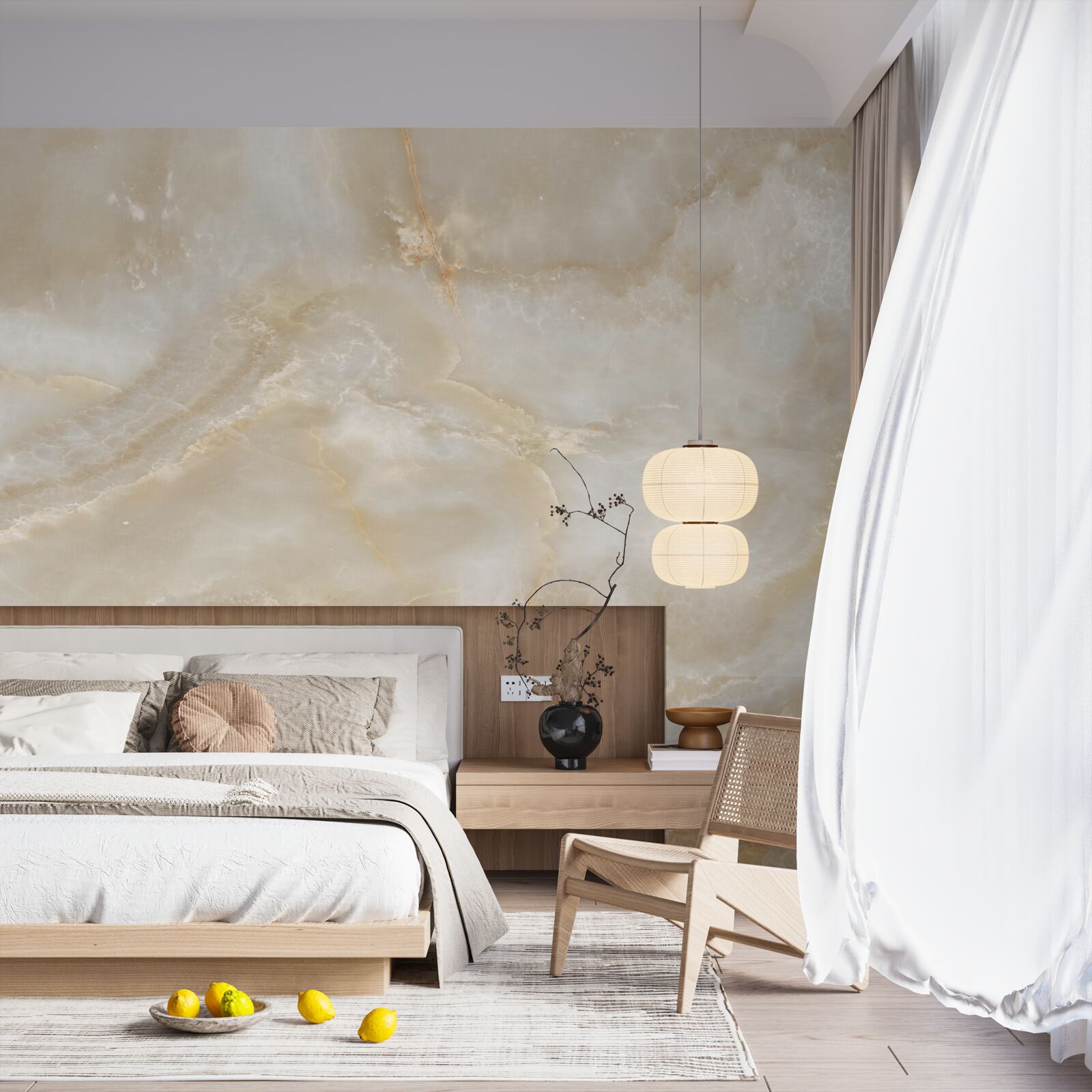 Fotobehang licht kwarts plaat