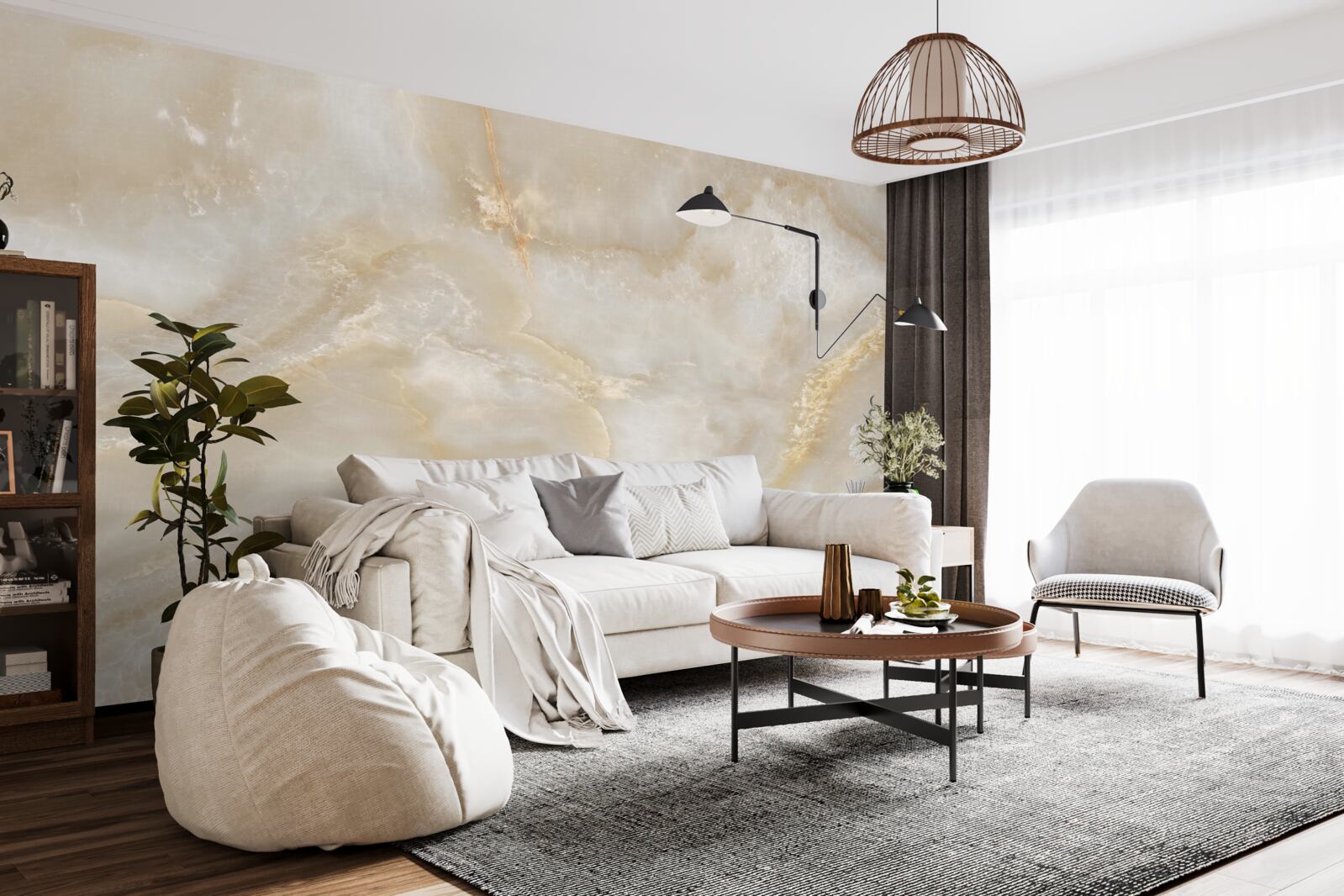 Fotobehang licht kwarts plaat