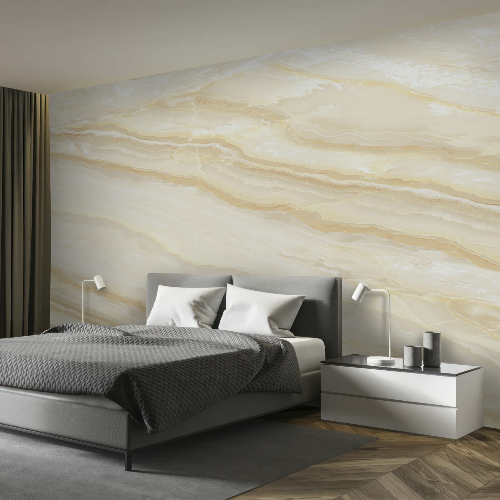 Fotobehang beige porseleinen tegels