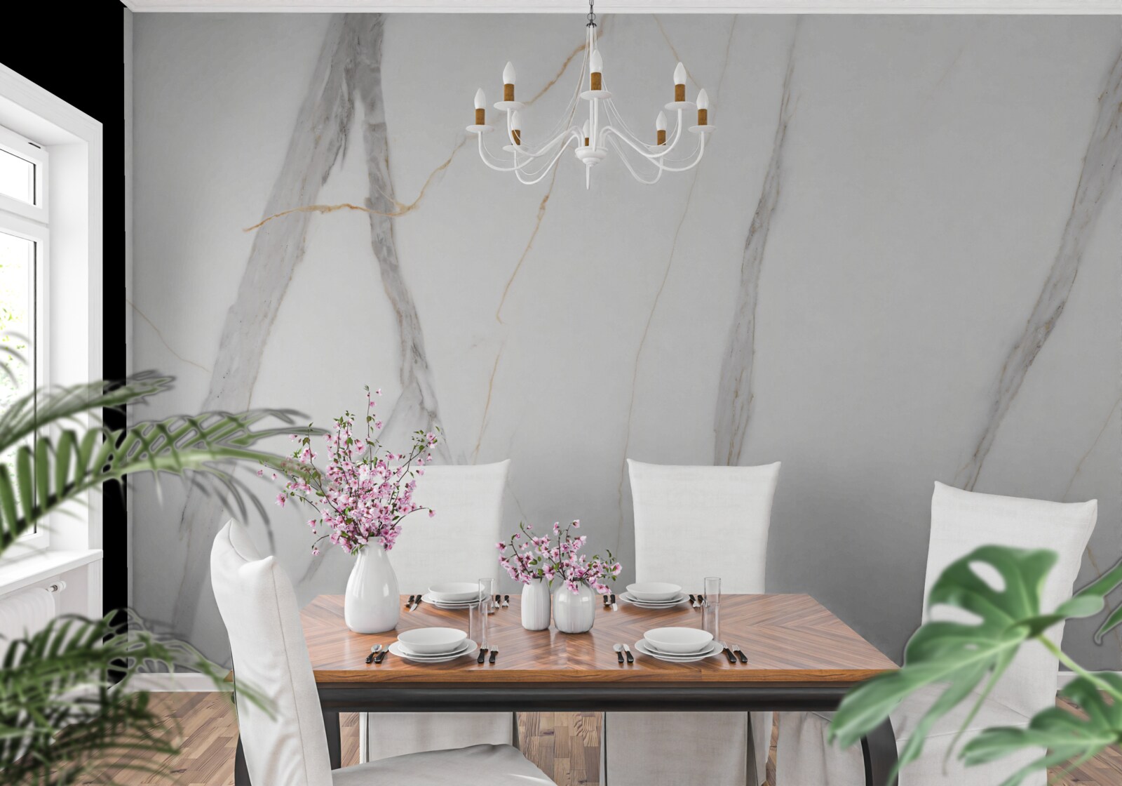 Fotobehang witte achtergrond met grijze strepen